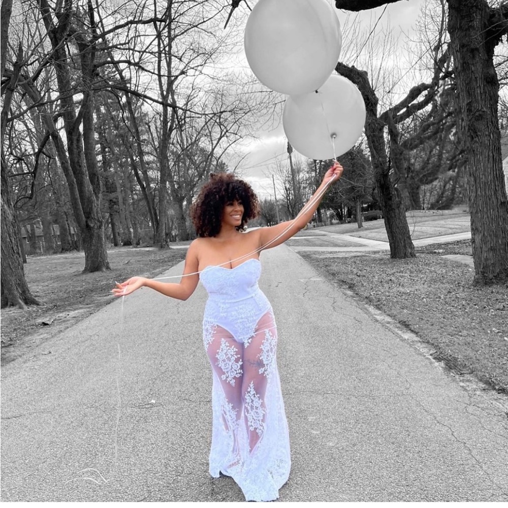 Elegant White Lace Gown